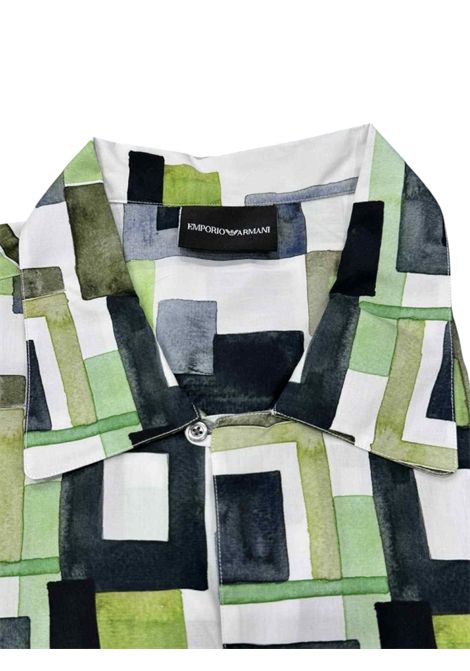 Green patterned shirt EMPORIO ARMANI | shirts | D41F10 D1206010